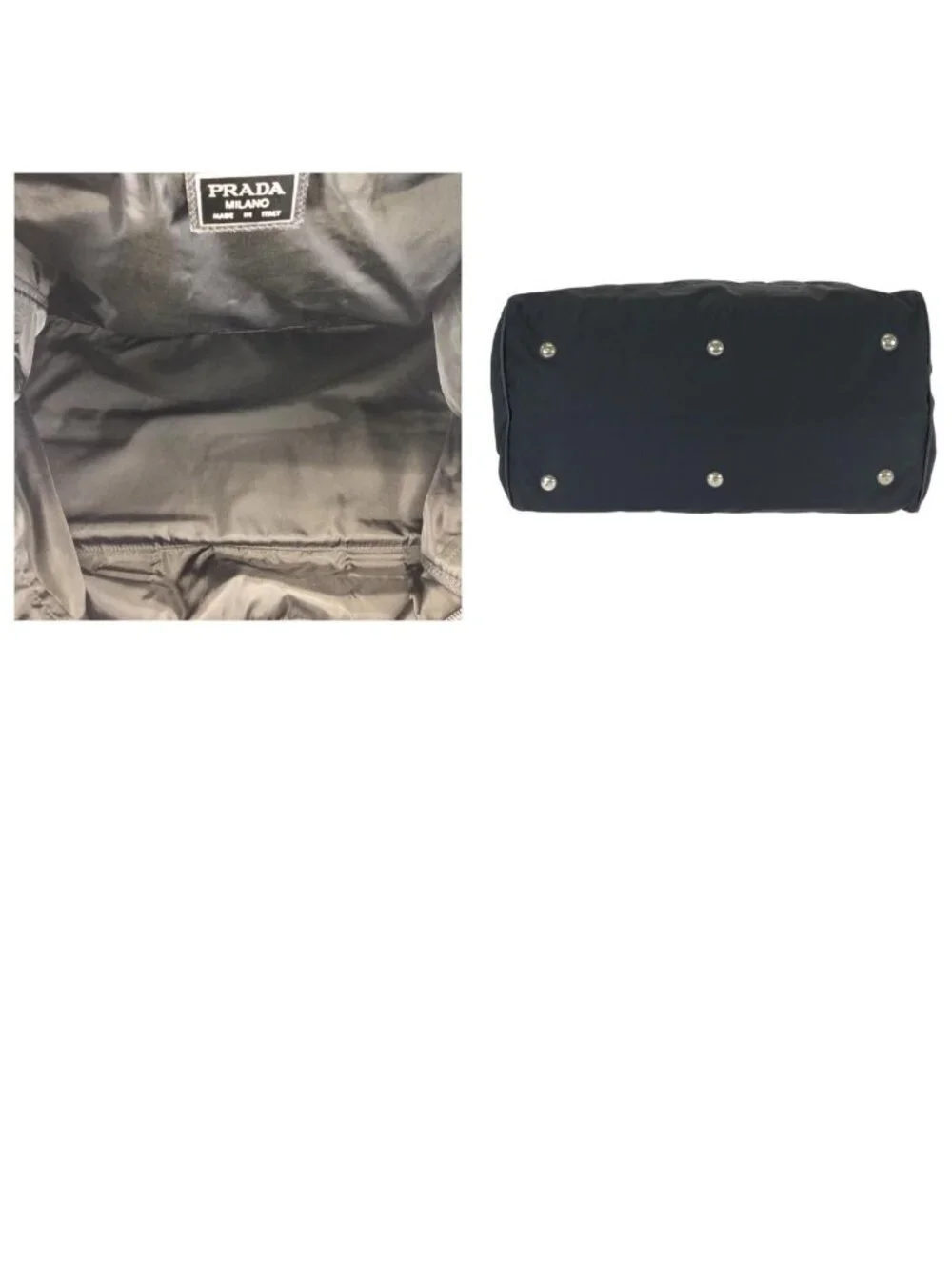 Prada Tessuto Saffiano Black Nylon Leather Boston